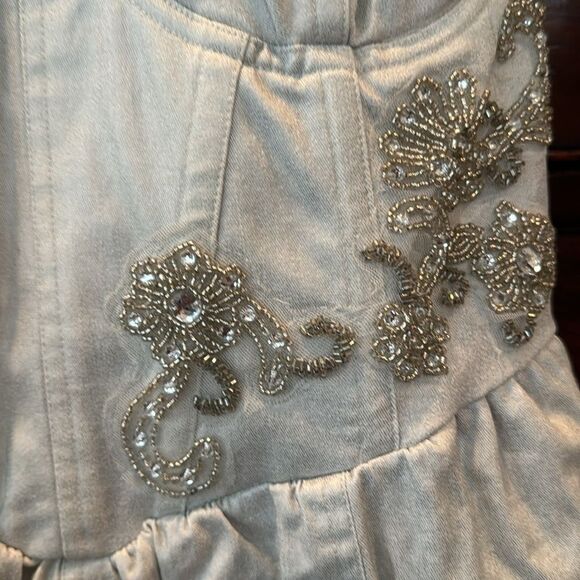 Free People Janelle Bubble Romper with Silver Sequins Detail Size 8 - Picture 5 of 8